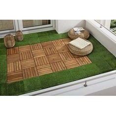 Sàn gỗ lót ban công (30x30x2.5cm, 1m2=11vỉ) - sàn gỗ vỉ nhựa ban công - sàn gỗ sân vườn - sàn gỗ ngoài trời - ikea