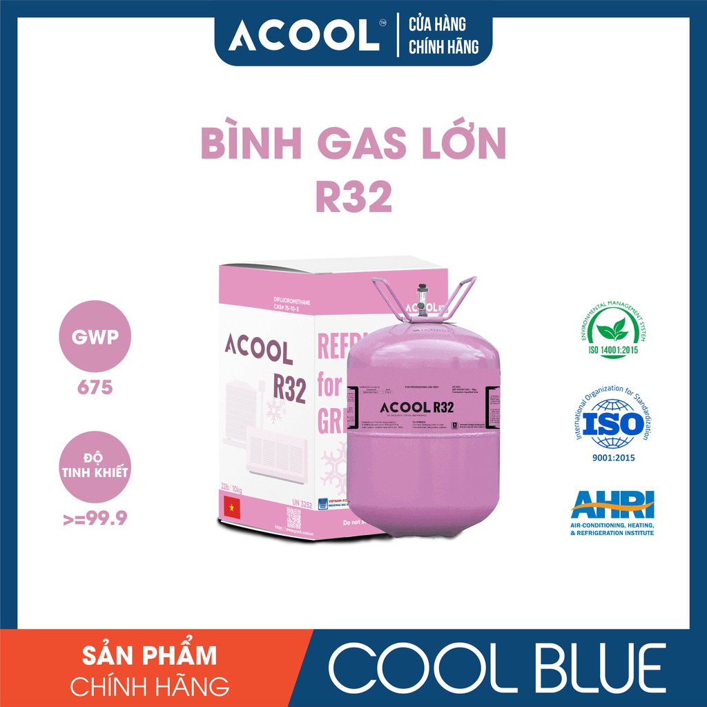 [COMBO GAS LẠNH LỚN + MINI] ACOOL R32 10kg+ACOOL R32 3kg _TẶNG KÈM TÚI VỆ SINH MÁY LẠNH và LỊCH BÓNG ĐÁ UEFA EURO 2021