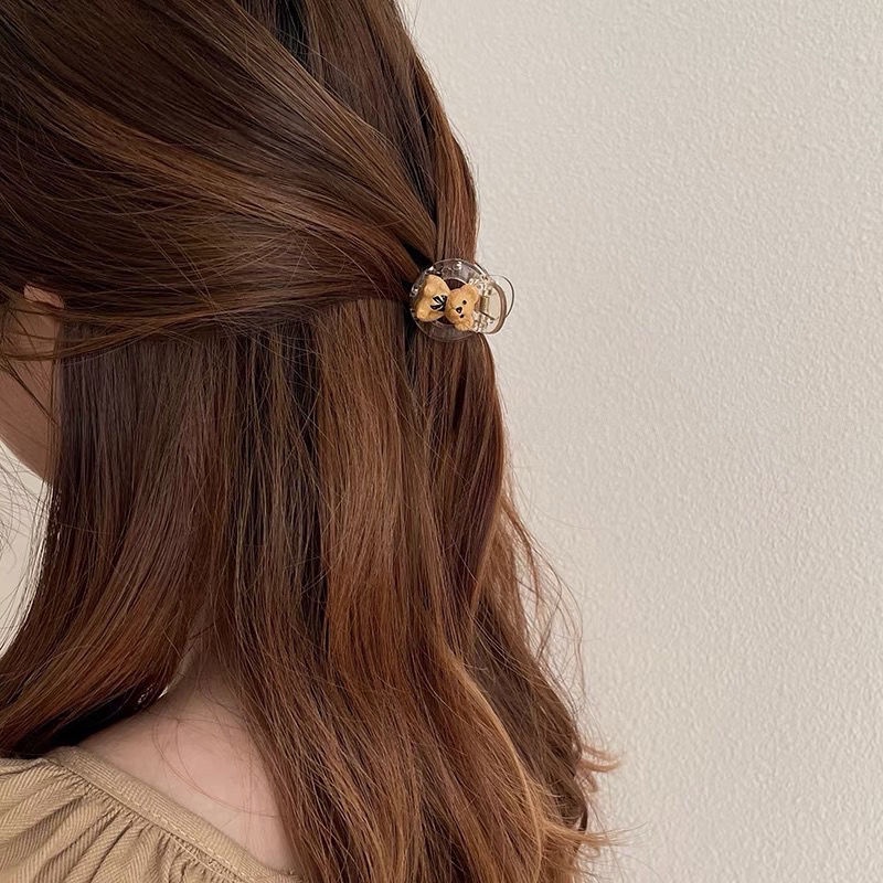 Kẹp tóc mini gấu nơ trong suốt phong cách hàn quốc giá rẻ K144