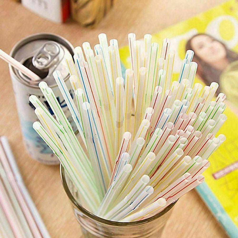 NICKOLAS Ống Hút Dùng Một Lần 21 * 0.6cm Họa Tiết Kẻ Sọc Có Thể Uốn Cong Tiện Dụng Cho Gia Đình