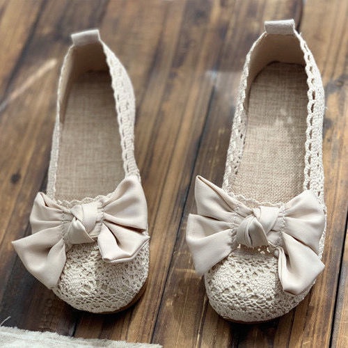 Giày Lười Vải Lưới Đế Bằng Phong Cách Bắc Kinh Cổ Điển Mùa Hè Hàng Mới Dành Cho Bạn Nữ Mang Thai