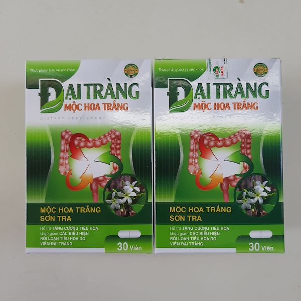 Viên uống ĐẠI TRÀNG HOA MỘC TRẮNG _ Dành cho người bị viêm đại tràng, đại tràng co thắt - Hộp 30 viên