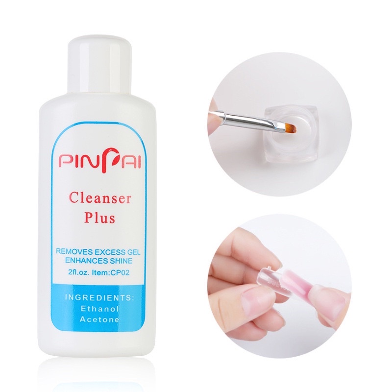 Nước Lau Gel pinpai rửa cọ rửa gel móng làm nail mi chuyên dụng - Chai 60ml