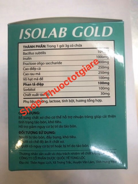 ISOLAB gold - Bổ sung chất xơ tự nhiên