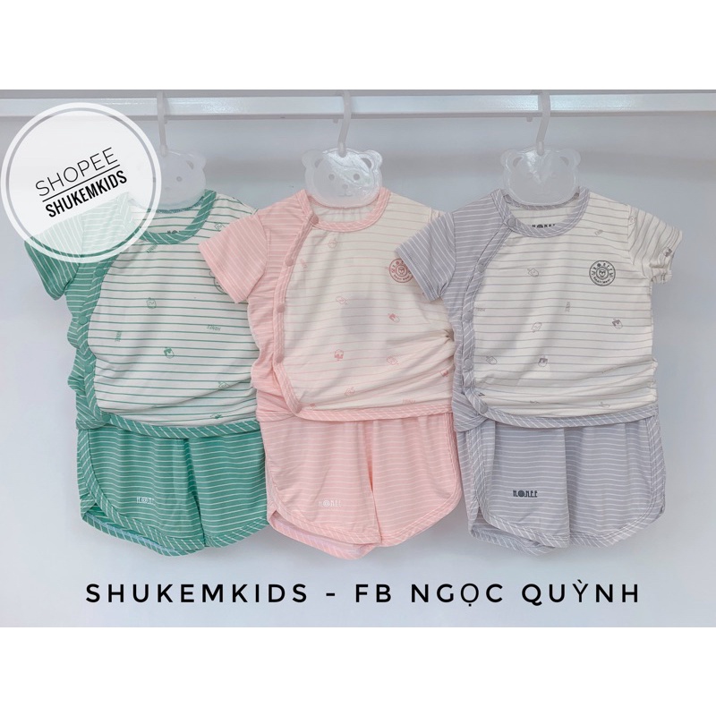 Hrnee - Bộ cài giữa cúc chìm bé 0-9 tháng trai gái