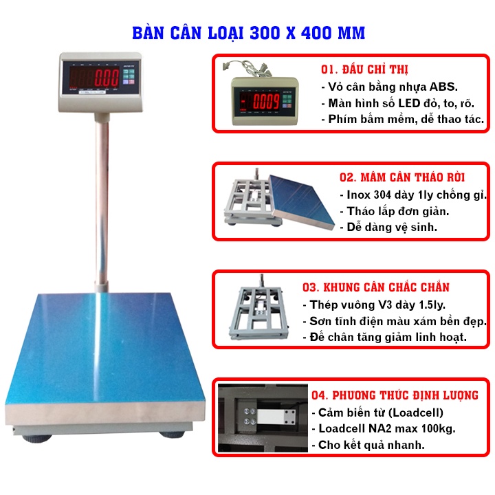 [HÀNG NHẬP KHẨU] CÂN BÀN ĐIỆN TỬ YAOHUA T7E 30/60/100/150KG - BÀN CÂN 30X40CM - KHUNG CÂN THÉP SƠN TĨNH ĐIỆN