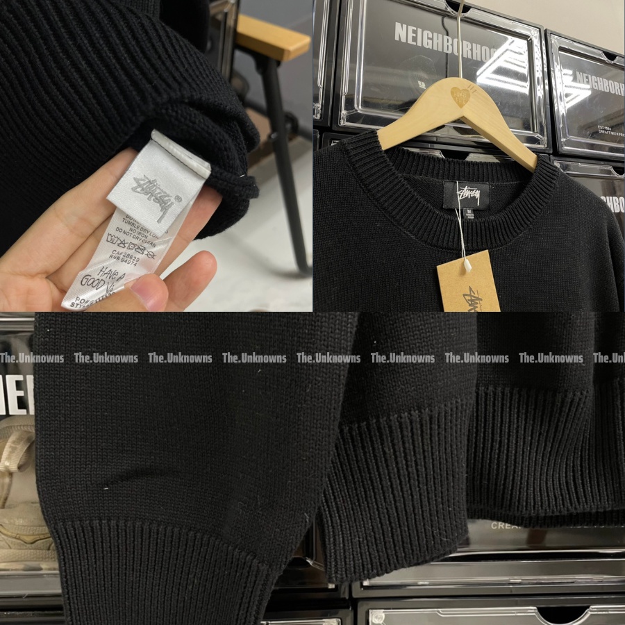 👑 👑-Áo Len S.tussy Bent Crown Knit Sweater,Áo Knit Sweater S.TUSSY cao cấp full túi tag