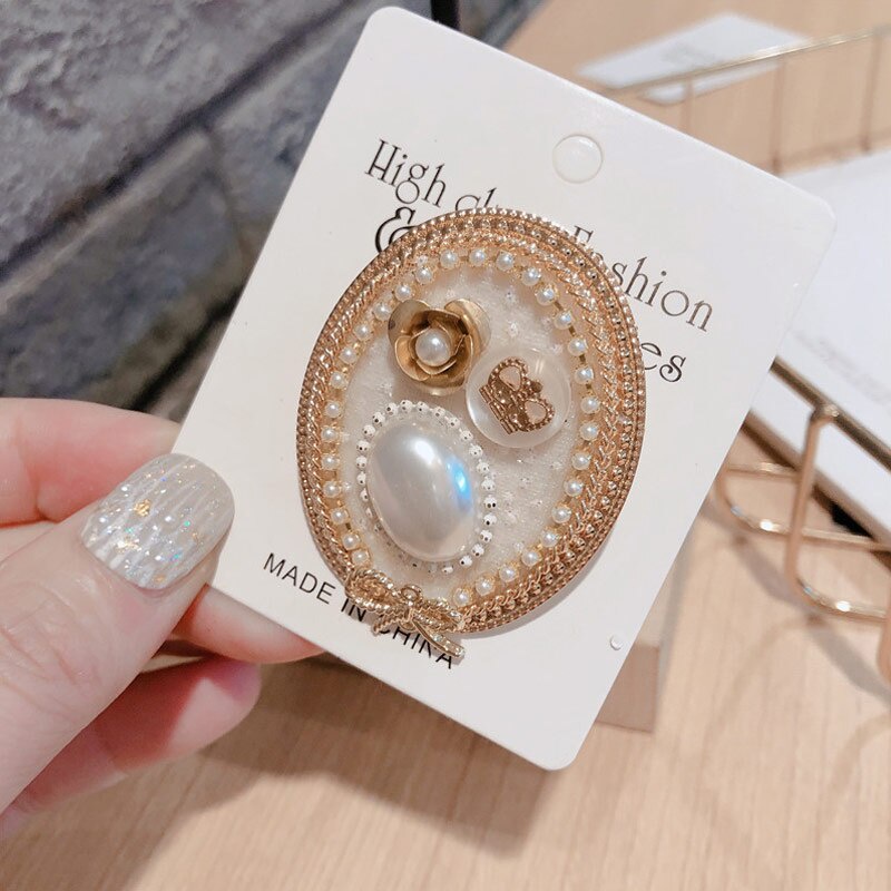 (MỚI) Trâm cài áo hình nơ đính ngọc trai sang trọng