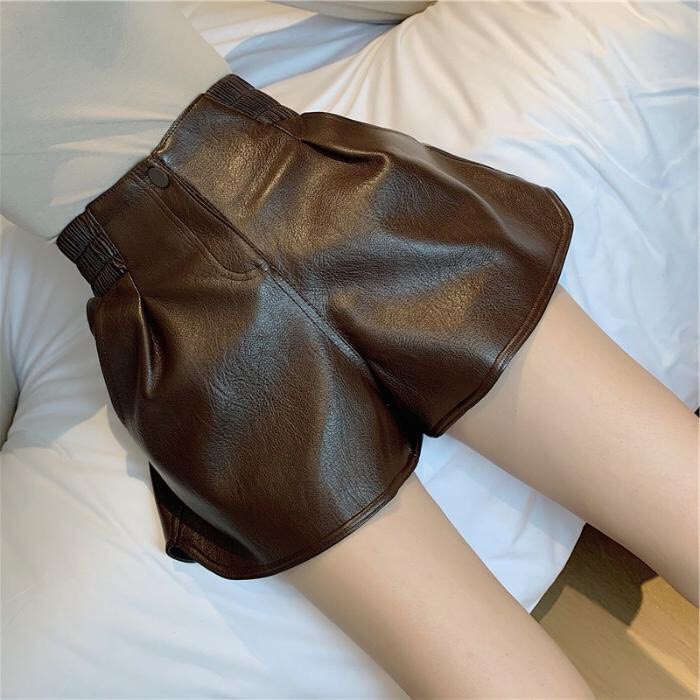 [TRỢ GIÁ] Quần Sooc Da nữ Cạp chun Cúc Khóa Kéo trước Cực Sang Chảnh_Siêu hot | BigBuy360 - bigbuy360.vn