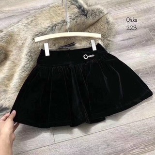 Chân váy nhung xoè 2 màu nâu, đen. Size S M L