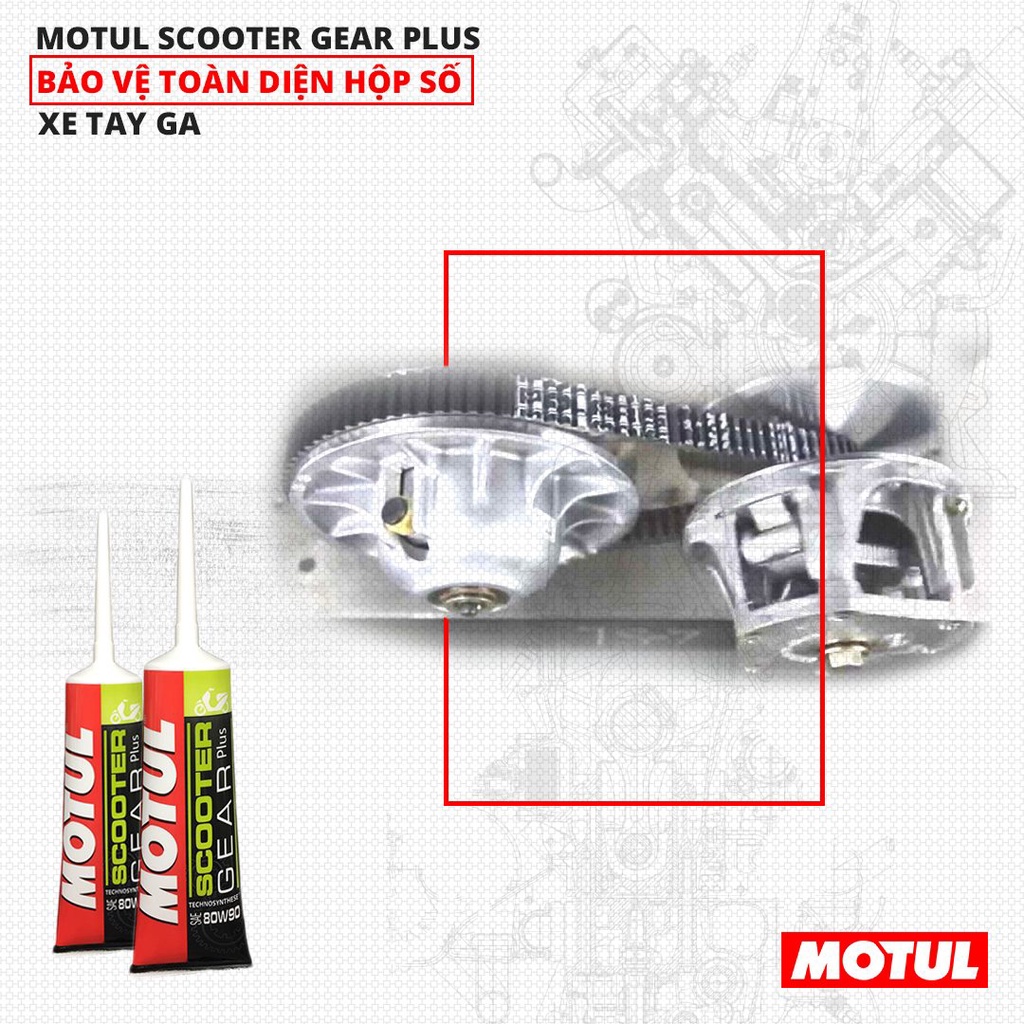 Nhớt hộp số (nhớt láp) xe tay ga cao cấp Motul Scooter Gear Plus 120ml, dùng cho tất cả dòng xe tay ga Honda, Yamaha