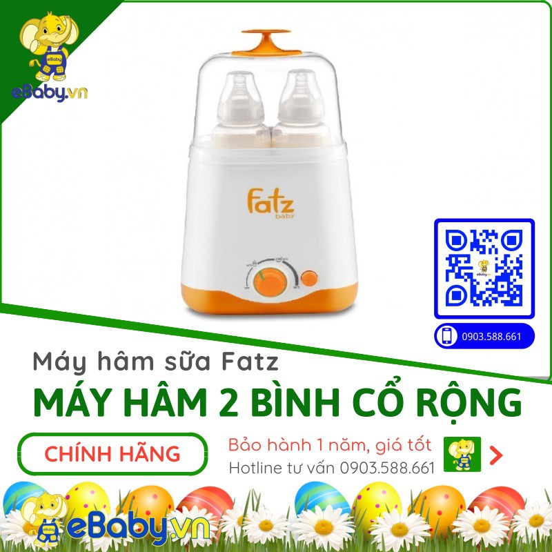 Máy hâm sữa 2 bình cổ rộng Dou 1 Fatz Baby - Fatzbaby FB3012SL có chức năng mới - Bảo hành 12 tháng toàn quốc