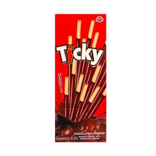 Bánh Ticky Thái Lan Lốc 12+1, Bánh que ticky phủ socola hộp 20g