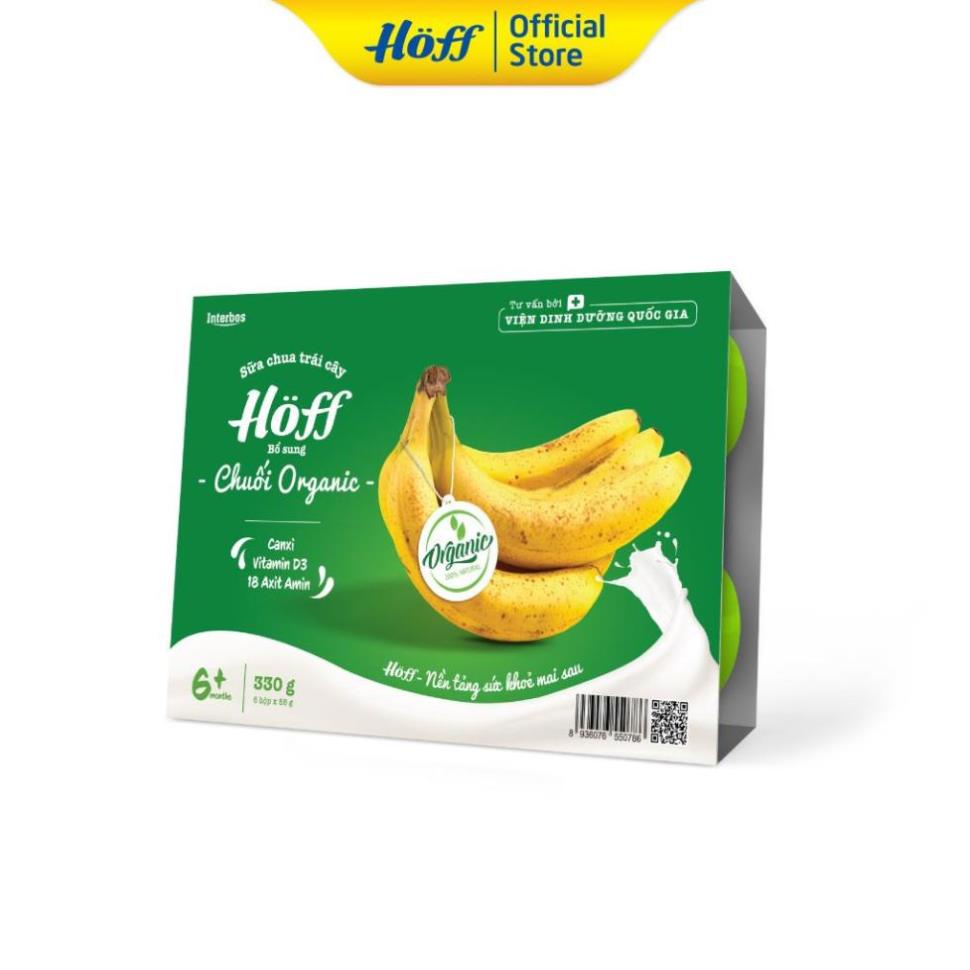 [Mã BT] Sữa Chua Chuối Organic Hoff vỉ 6 hộp x 55g