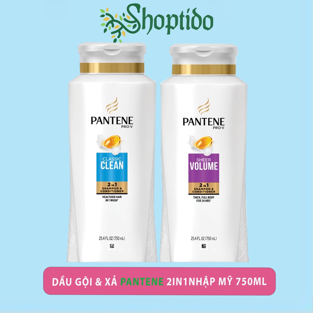 Dầu gội và xả Pantene 2 in 1 nhiều mùi hương nhập Mỹ 750ml NPP shoptido