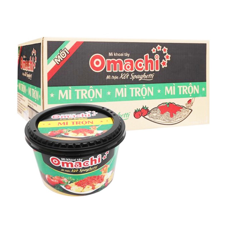 Thùng 12 hộp mì trộn omachi vị spaghetti 105g/hộp