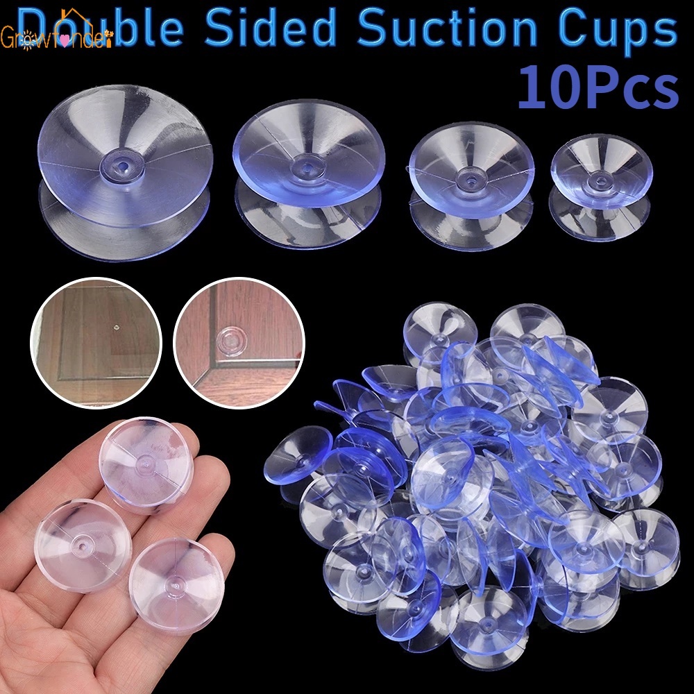Set 10 Giác Hút Chân Không Hai Mặt Bằng Nhựa Pvc Trong Suốt Chống Trượt Kính