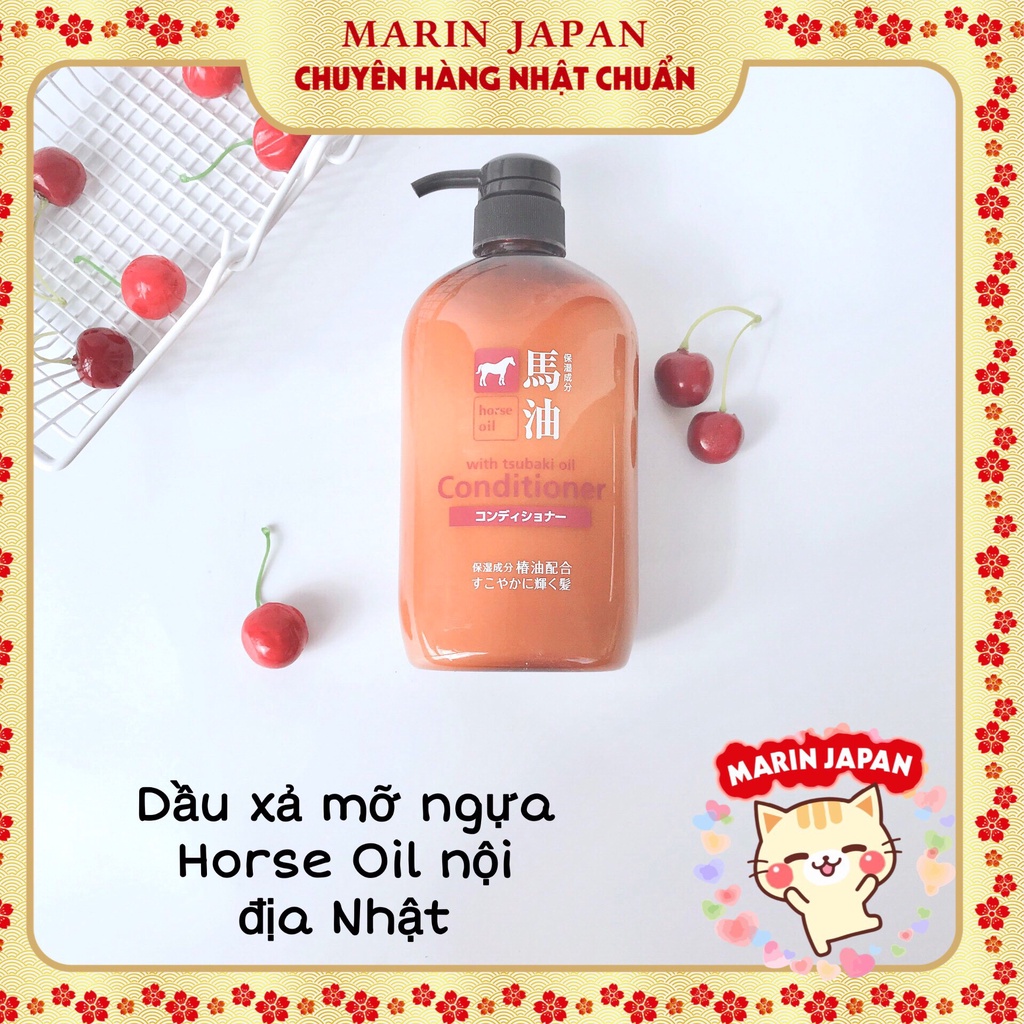 Dầu gội xả mỡ ngựa Horse Oil 600ml của Nhật Bản