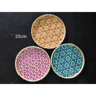 Mẹt tre đan thưa đan hoa thị size 25cm