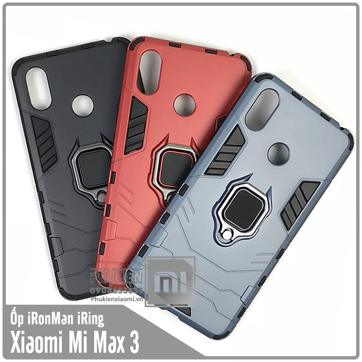 Ốp lưng Xiaomi Mi Max 3 iRON - MAN IRING Nhựa PC cứng viền dẻo chống sốc