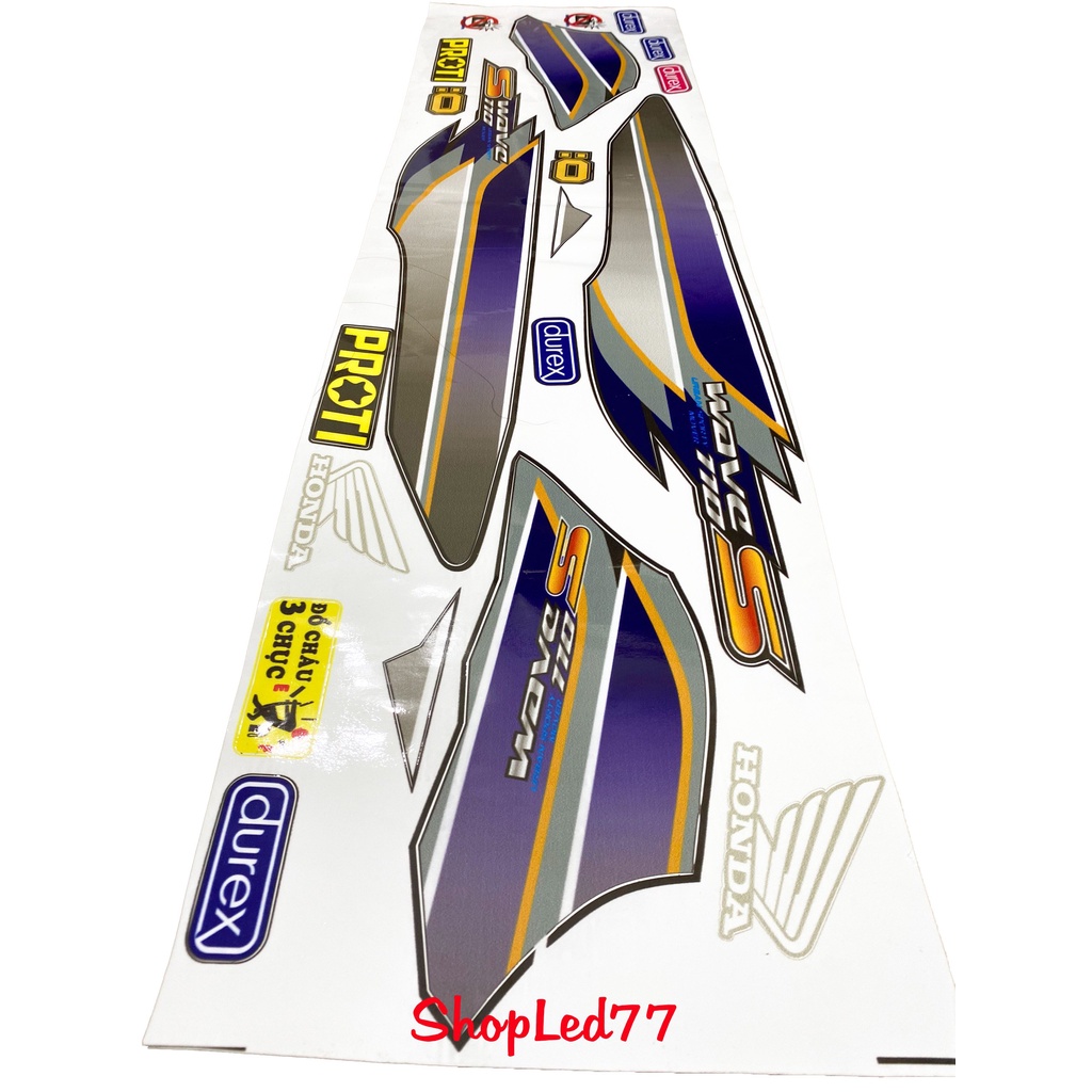 Tem Wave Alpha 100/50cc - 110 Wave S Màu Tím Xám Cam Kết 3 Lớp