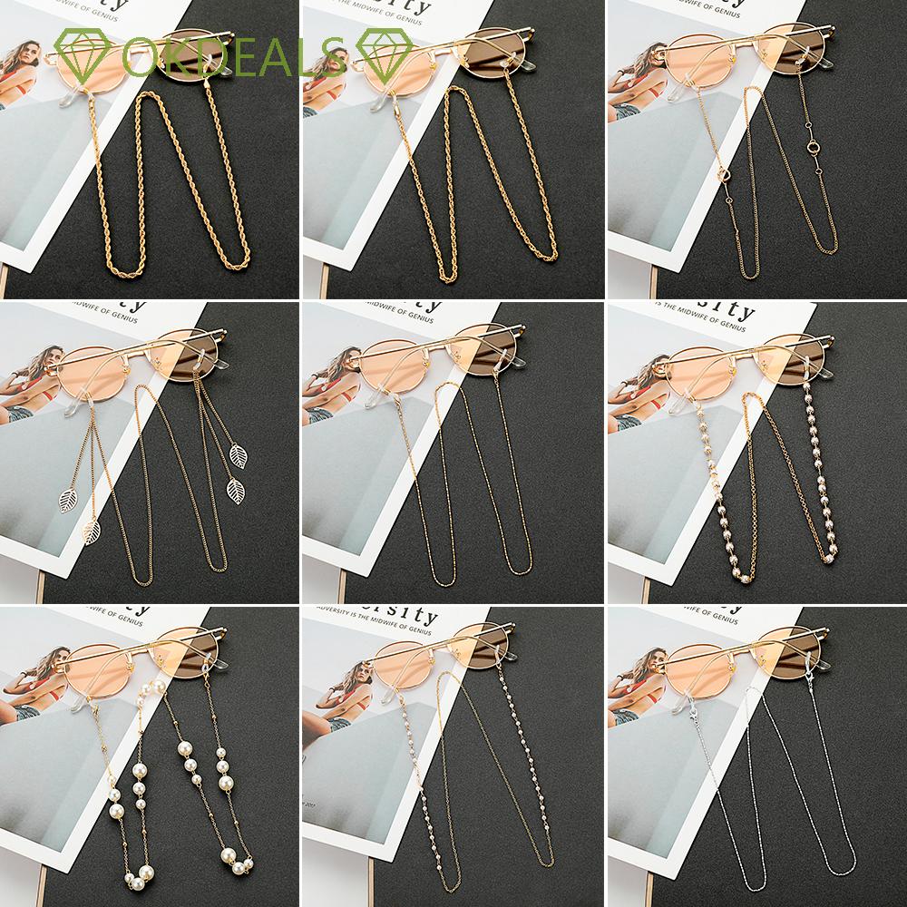 Dây Đeo Mắt Kính Chống Thất Lạc Đính Ngọc Trai Dành Cho Nam Và Nữ