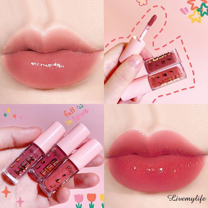 8 màu sắc Gương Lip Men Trắng Và Dễ Dàng Để Màu Son Môi Không Thấm Nước Nước Thủy Tinh Son Bóng Vẻ Đẹp ~