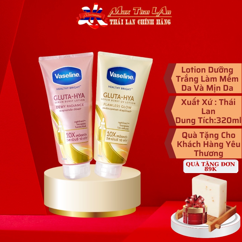 Sữa Dưỡng Thể Vaseline Healthy Bright Gluta HYA Serum 10X