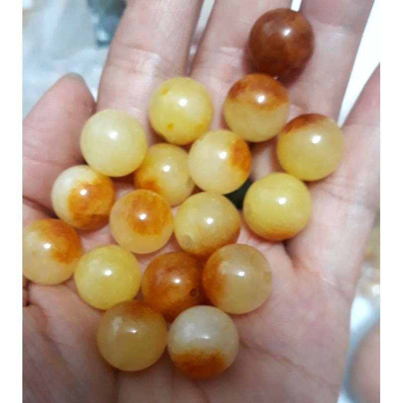 1-5 hạt đá thiên nhiên 12mm vàng nâu