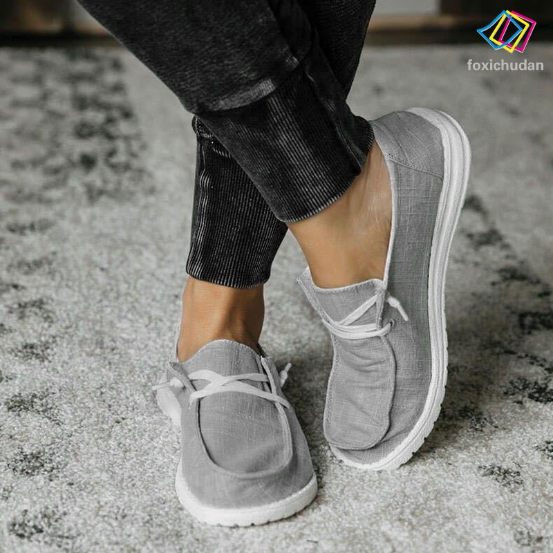 Giày Loafer Nữ Đế Bệt Chống Trượt Chất Liệu Thông Thoáng
