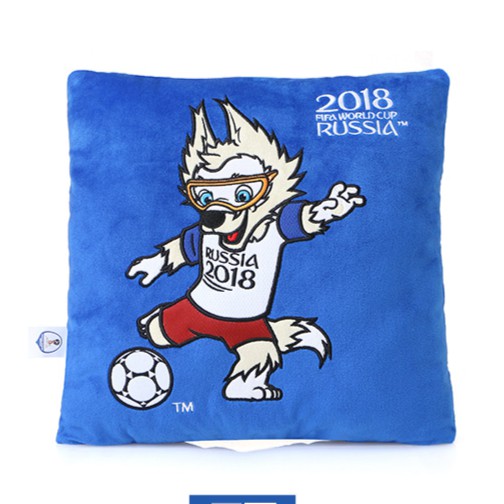 Hòa cùng không khí World cup 2018-gối tựa thêu hình sói Zabivaka. Hàng đặt trước 8 ngày.