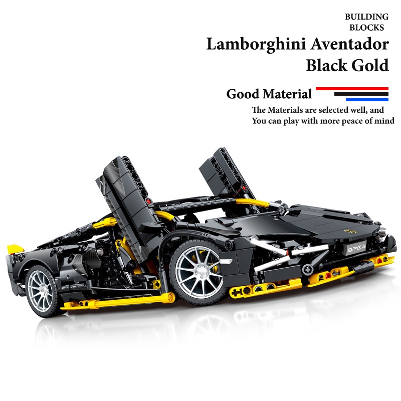 Đồ Chơi Lắp Ráp Mô Hình Siêu Xe TECHNIC Lamborghini Aventador Black Gold RC 701954 Với 1254 PCS