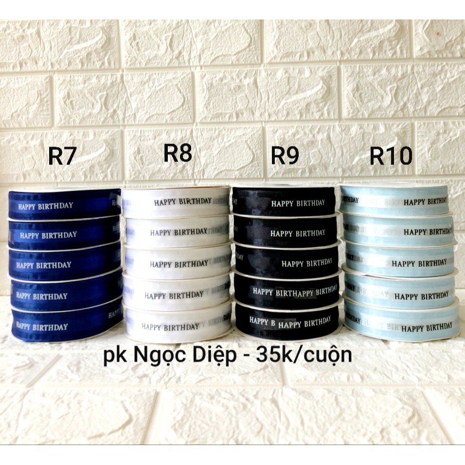 Ruy băng ren các màu, rộng 2,5cm dài 45m