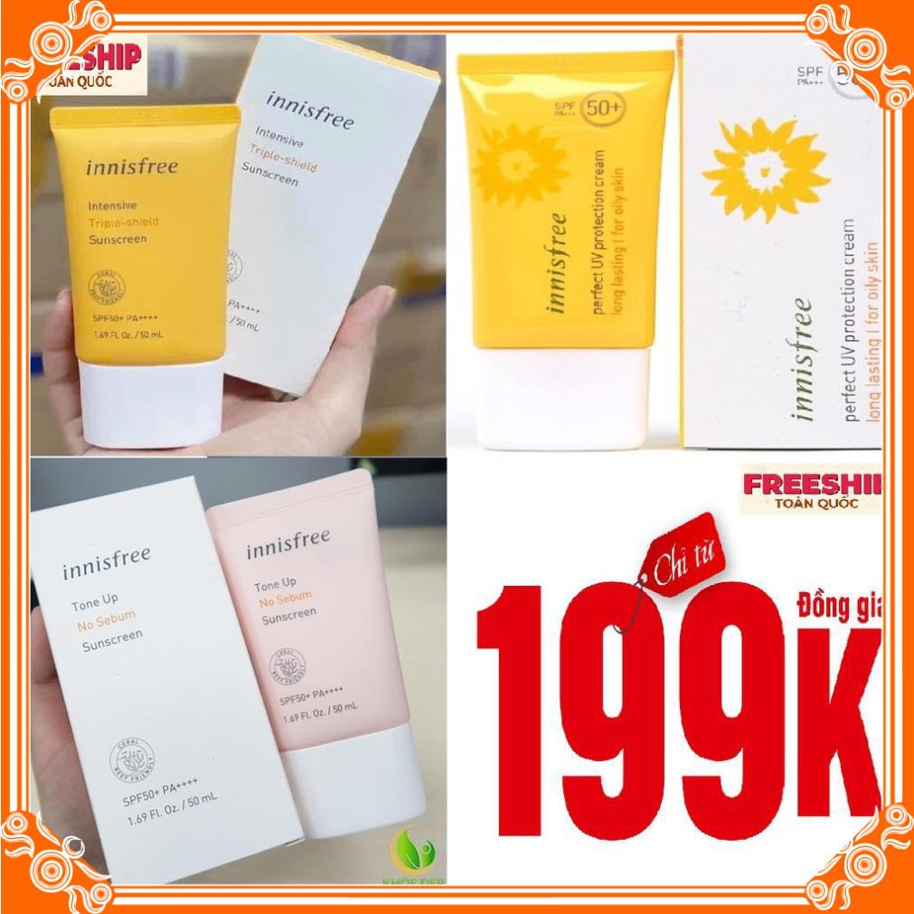 Kem chống nắng Innisfree các loại SPF50+ Pa++++ 50ml- Version 2021 - FREESHIP TOÀN QUỐC v҉