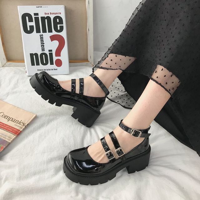 (SẴN 1 SỐ SIZE) Giày Búp bê Ulzzang Nữ Đế 6 phân 3 Quai cài Sành Điệu | BigBuy360 - bigbuy360.vn