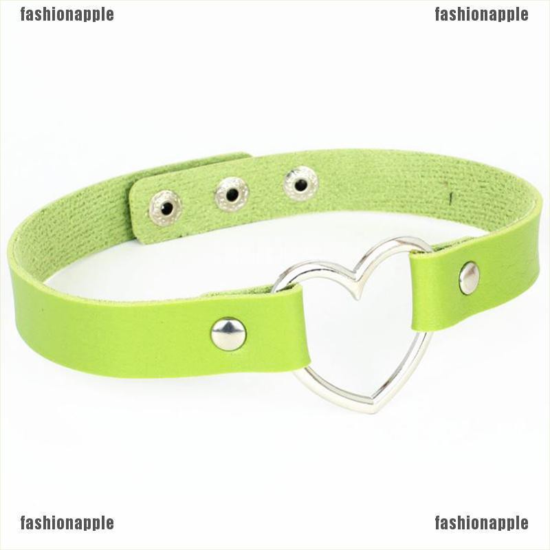 Vòng Cổ Choker Da PU Mặt Trái Tim Thời Trang Cho Nữ