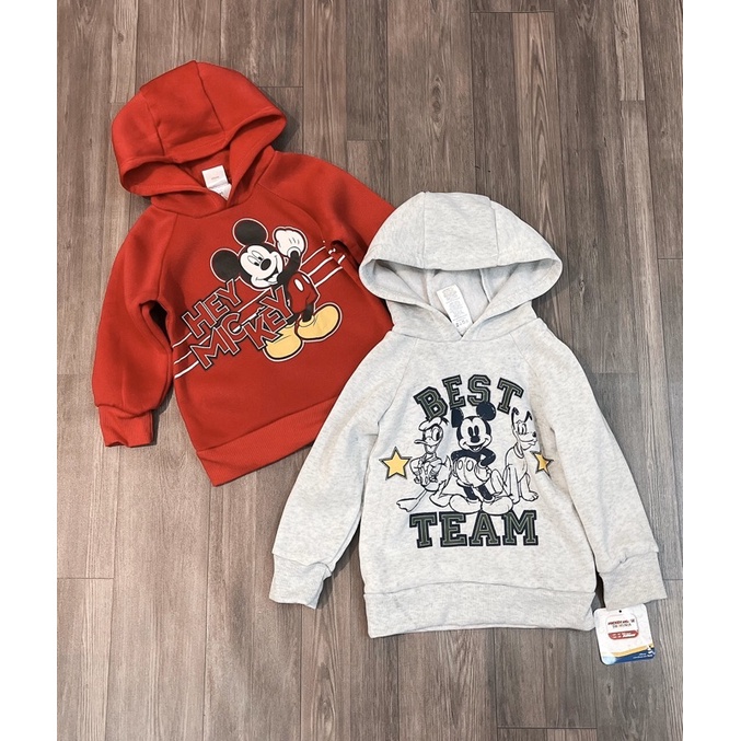 Áo nỉ bông hoddie hãng Disney hoạ tiết mickey cho bé từ 12 tháng đến 6 tuổi