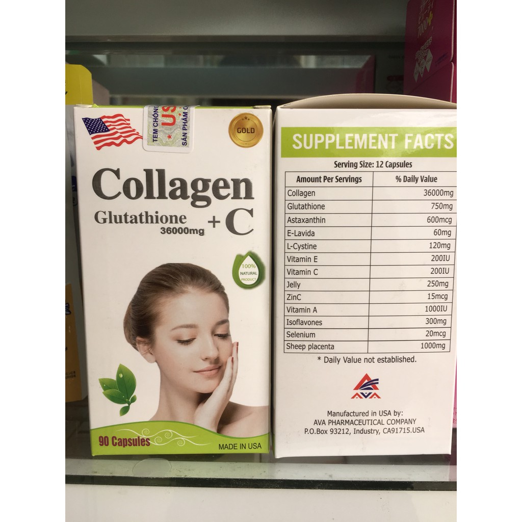 Viên uống Collagen Glutathione C Mỹ