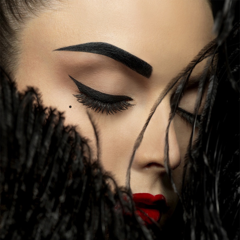 Miếng Dán Hình Xăm Mắt/Mặt Gợi Cảm Bằng PVC Màu Đen Phong Cách Hàn Quốc Cho Nữ