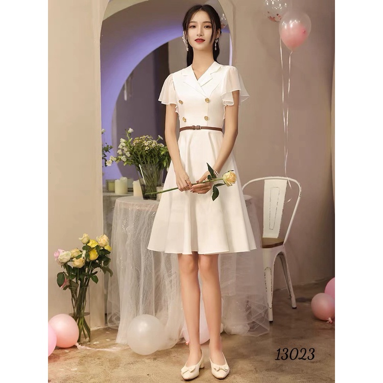 HÀNG QUẢNG CHÂU -- ĐẦM CỔ BẺ TAY BÈO KIỂU DÁNG SANG TRỌNG TINH TẾ CHẤT LỤA 2 LỚP , HÀNG CHUẨN SHOP TẶNG KÈM THẮT LƯNG UP