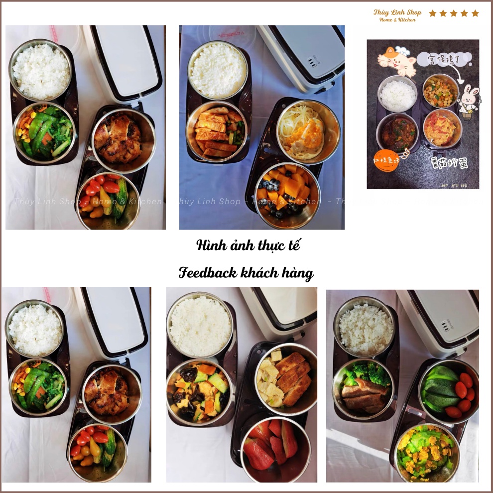 Hộp cơm cắm điện 4 ngăn Supor dung tích lớn 2L chất liệu cao cấp - Hộp cơm văn phòng chính hãng - bảo hành 1 năm
