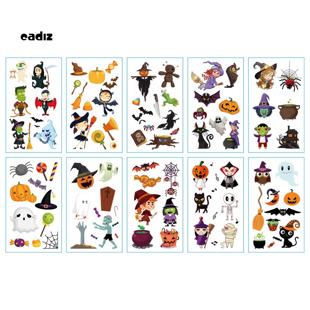 Hình Xăm Dán Tạm Thời Chống Thấm Mồ Hôi Phong Cách Halloween