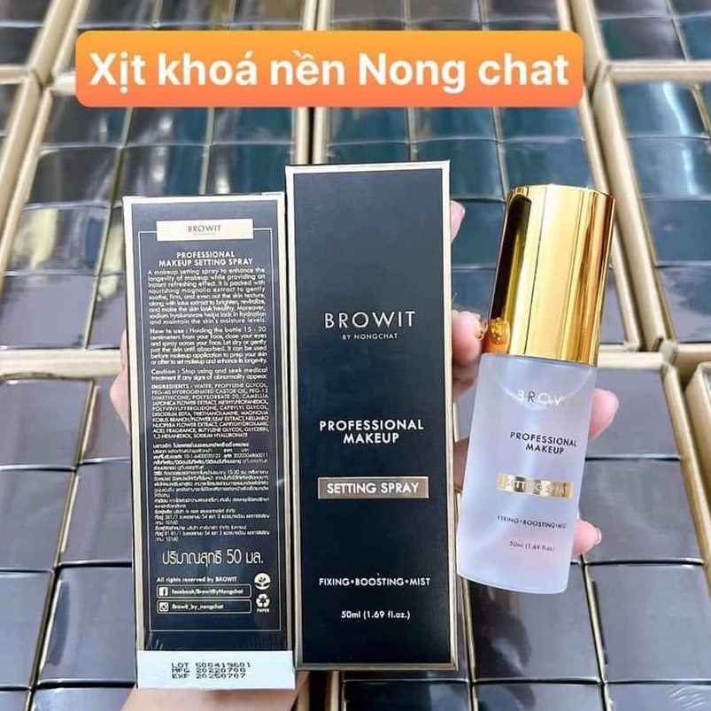 Xịt Khoáng Khoá Nền Browit by Nongchat Setting spray 50ml giữ nền và kiềm dầu đỉnh