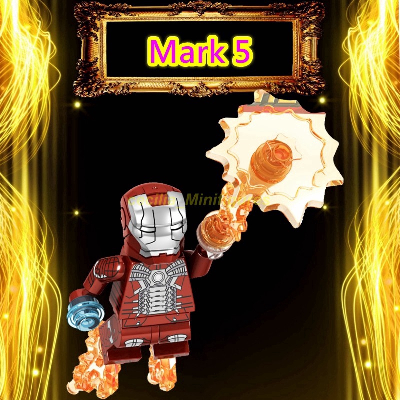 Bộ đồ chơi khối lắ́p ráp Lego mô hình nhân vật Iron Man Mark 50 Marvel Punisher War Machine Avengers độc đáo