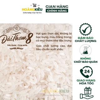 Gạo đài thơm, gạo đài thơm 8, hạt gạo thon dài, dẻo vừa mềm cơm - túi 5kgs/10kgs