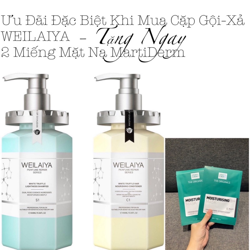 [CHÍNH HÃNG] CẶP DẦU GỘI XẢ PHỤC HỒI NẤM TRUFFLE WEILAIYA 450ml , tặng set mini + quà