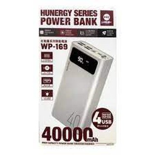 💞 Pin/Sạc Dự Phòng 💞 30000Mah-40000mah-50000mah WP-169 4 Cổng Sạc Cùng 4 Thiết Bị - Tích Hợp Led - Đèn Pin Bảo Hành 6T
