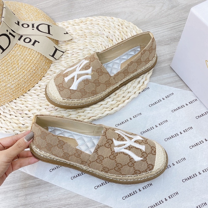 Giày slip on ny hoạ tiết đế cói fullbox