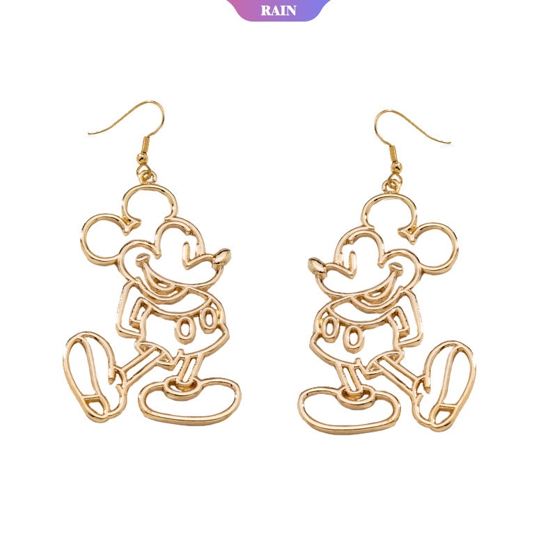 Bông Tai Thả Hình Chuột Mickey Màu Vàng Phong Cách Bohemian Thời Trang Hàn Quốc Mới Cho Nữ