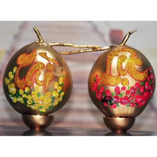 1 CẶP DỪA THƯ PHÁP CHƯNG NGÀY TẾT